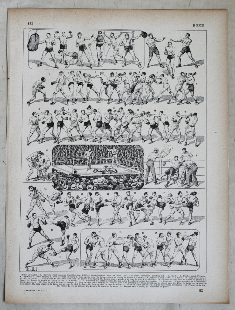 Planche originale de 1928: La boxe
