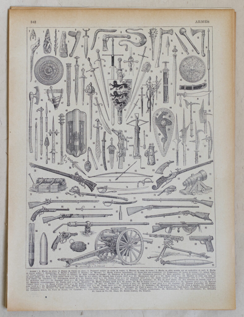 Les Armes à travers les âges, planche originale