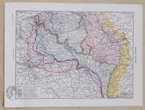 Planche historique "Grande Guerre 1914-1918 : Cartes des Fronts", Larousse 1930