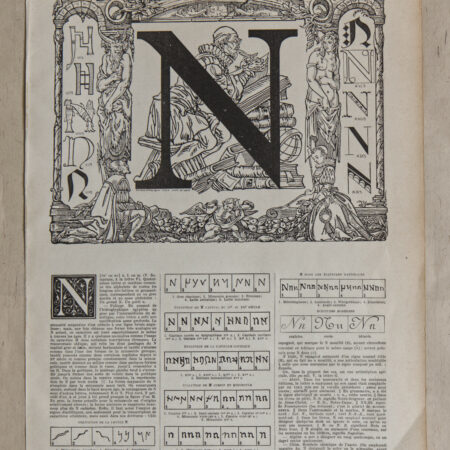 Planche originale de 1932 illustrée sur la typographie de la lettre N | Maximilien Vox (1894) | Planche vintage 24 cm x 31,5 cm