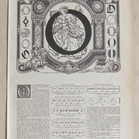 Planche originale de 1932 illustrée sur la typographie de la lettre O | Maximilien Vox (1894) | Planche vintage 24 cm x 31,5 cm
