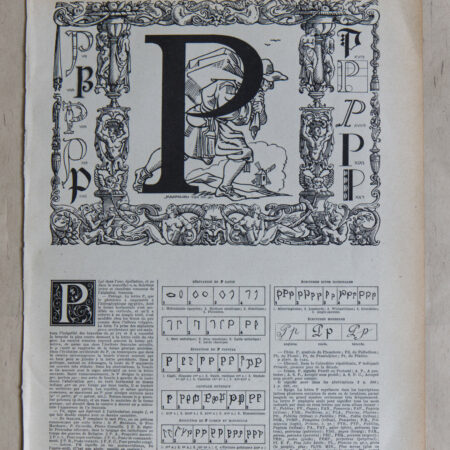 Planche originale de 1932 illustrée sur la typographie de la lettre P | Maximilien Vox (1894)