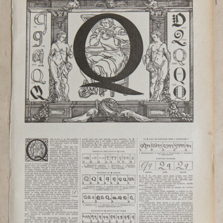 Planche originale de 1932 illustrée sur la typographie de la lettre Q | Maximilien Vox (1894) | Planche vintage 24 cm x 31,5 cm