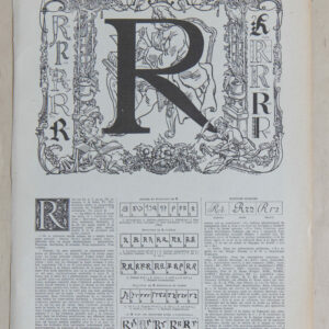 Planche originale de 1932 illustrée sur la typographie de la lettre R , Maximilien Vox