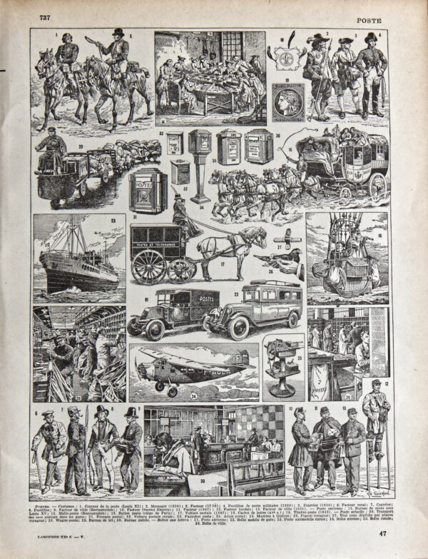 Planche illustrée originale La Poste