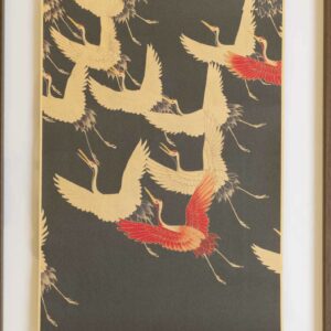 Poster Art Japonais Traditionnel – Estampe grues japonaises sur Papier Kraft 180g