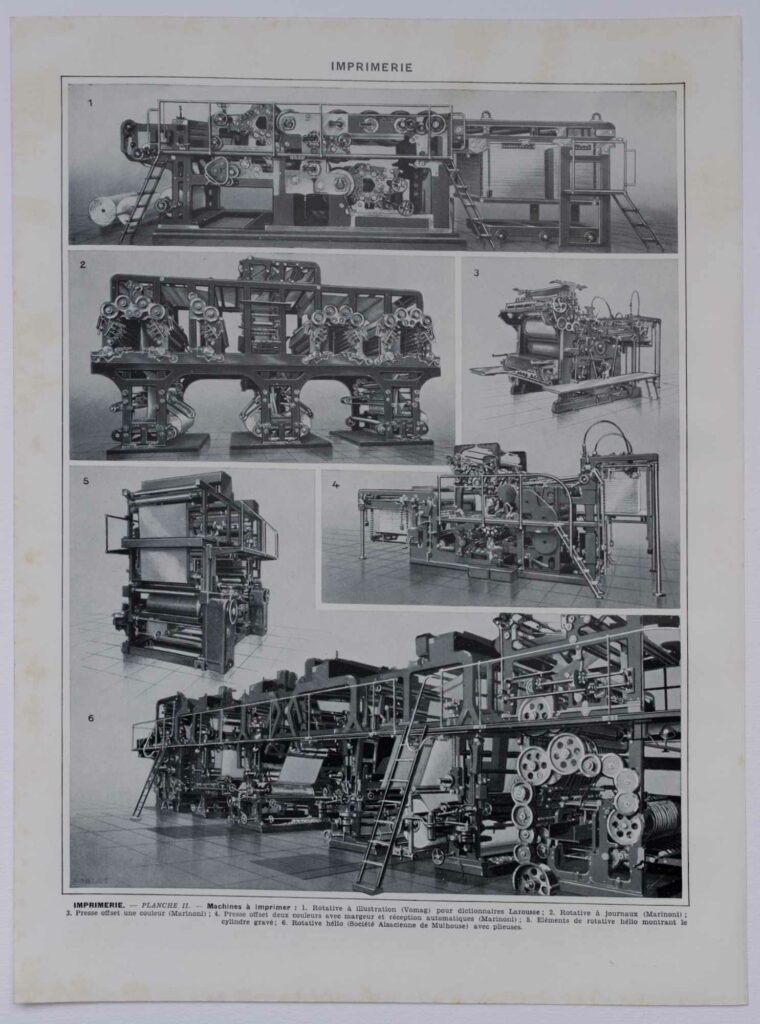 Planches originales: Machines d'Imprimerie, patrimoine industriel et technique