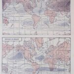 Carte climatique historique isobares et isothermes monde, 1930