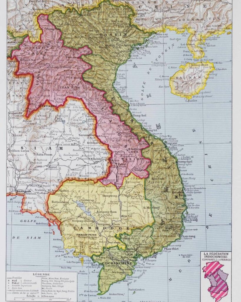 Indochine française, deux cartes1931, géopolitique et économie coloniale