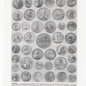 Médailles européennes XIVe-XXe siècle: planche encyclopédique originale 1930