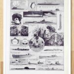 sous marins et torpilleurs, de 1776 au surcouf, planche encyclopédique originale 1930