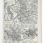 rome antique, médiévale et renaissance, trois plans historiques, planche originale 1930