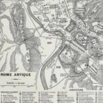 rome antique, médiévale et renaissance, trois plans historiques, planche originale 1930