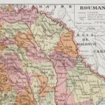 grande roumanie 1939, carte politique en couleurs et carte économique, planche encyclopédique originale