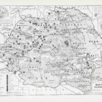 grande roumanie 1939, carte politique en couleurs et carte économique, planche encyclopédique originale
