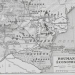 grande roumanie 1939, carte politique en couleurs et carte économique, planche encyclopédique originale