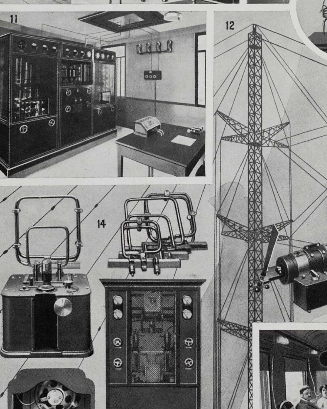 télégraphe, téléphone et t.s.f., de chappe à marconi, planche encyclopédique originale 1930