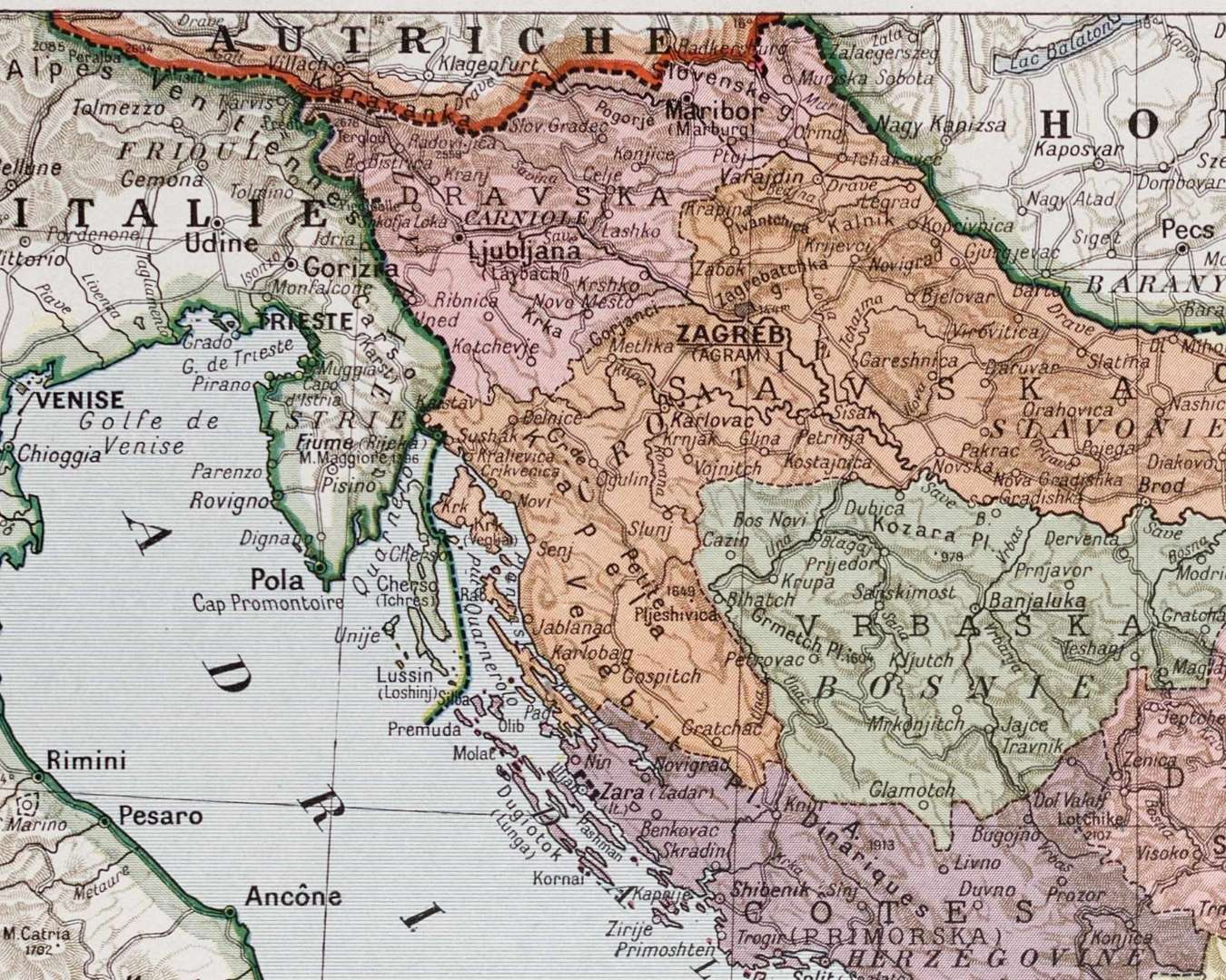 yougoslavie carte 1939, belgrade zagreb sarajevo, demoulin