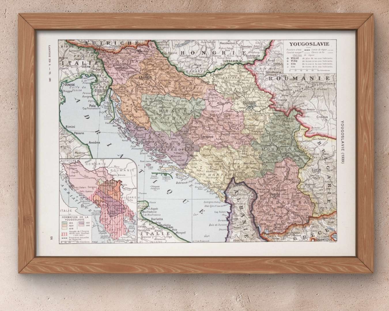 yougoslavie carte 1939, belgrade zagreb sarajevo, demoulin