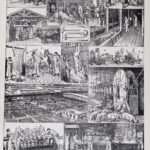 planche ancienne abattoir, gravure originale années 1930