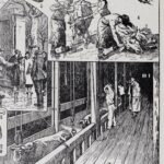 planche ancienne abattoir, gravure originale années 1930