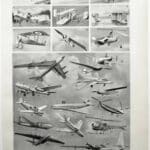 planche ancienne d’aéronautique, aviation et ballons, original 1948