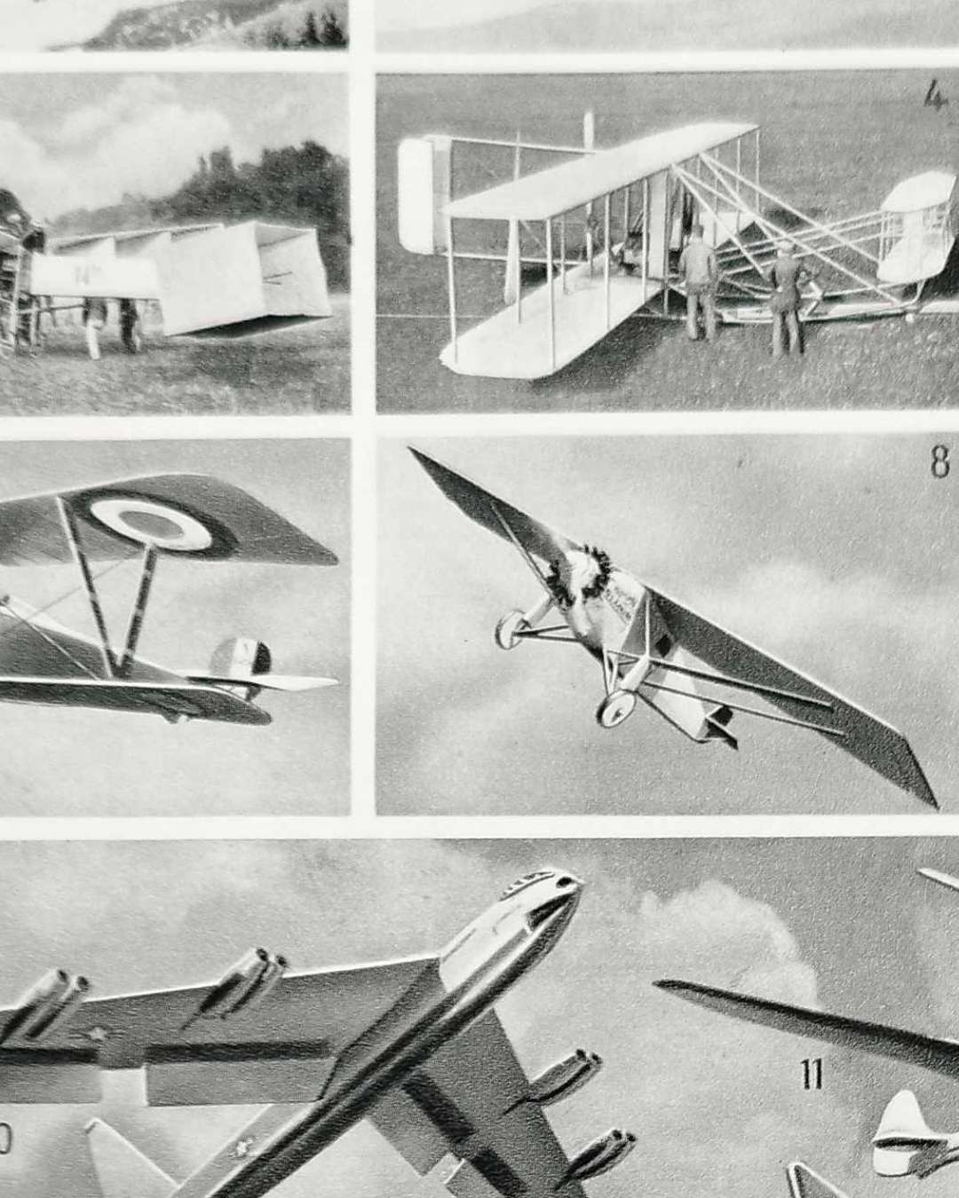 planche ancienne d’aéronautique, aviation et ballons, original 1948