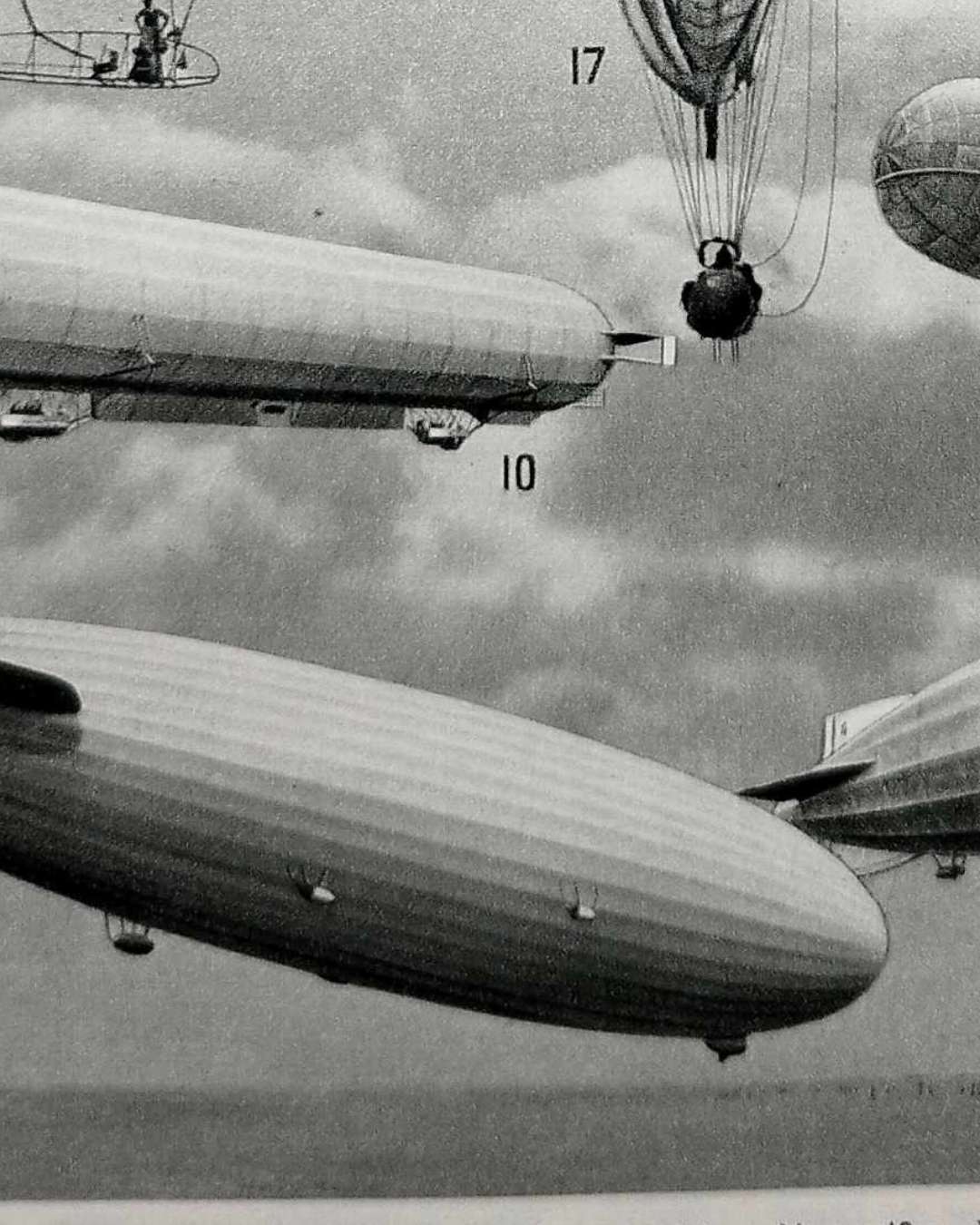 planche ancienne d’aéronautique, aviation et ballons, original 1948