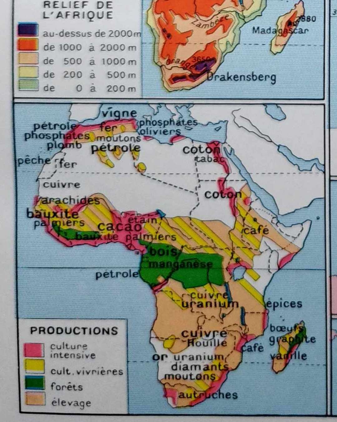 carte politique et thématique de l’afrique, 1948