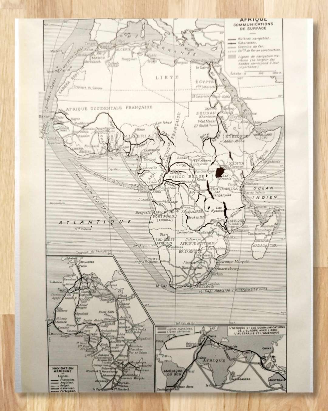carte politique et thématique de l’afrique, 1948