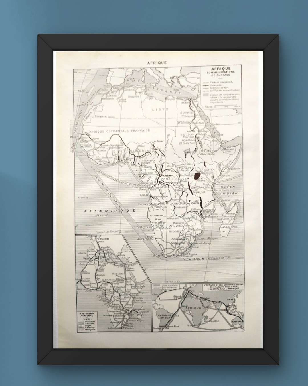 carte politique et thématique de l’afrique, 1948