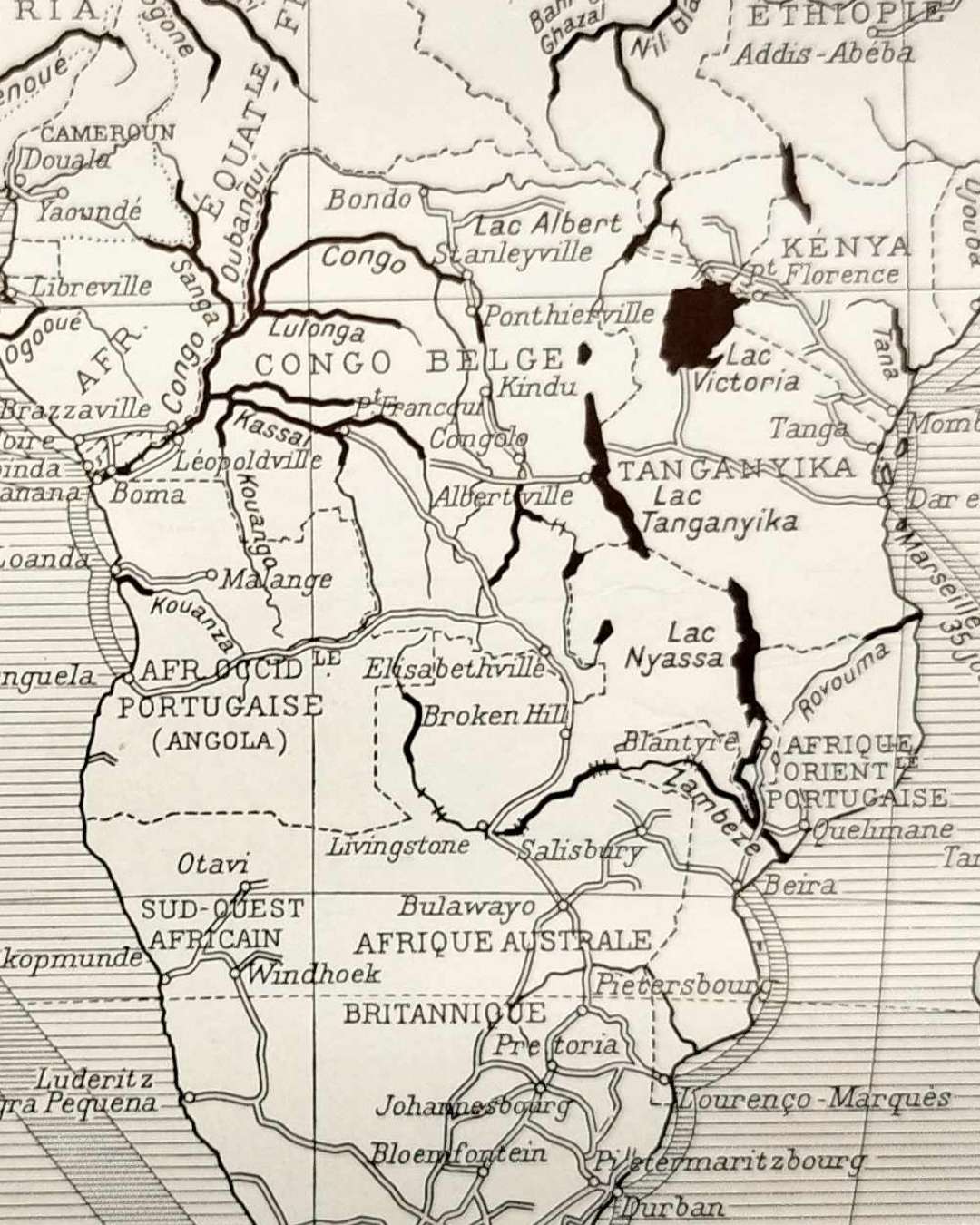 carte politique et thématique de l’afrique, 1948