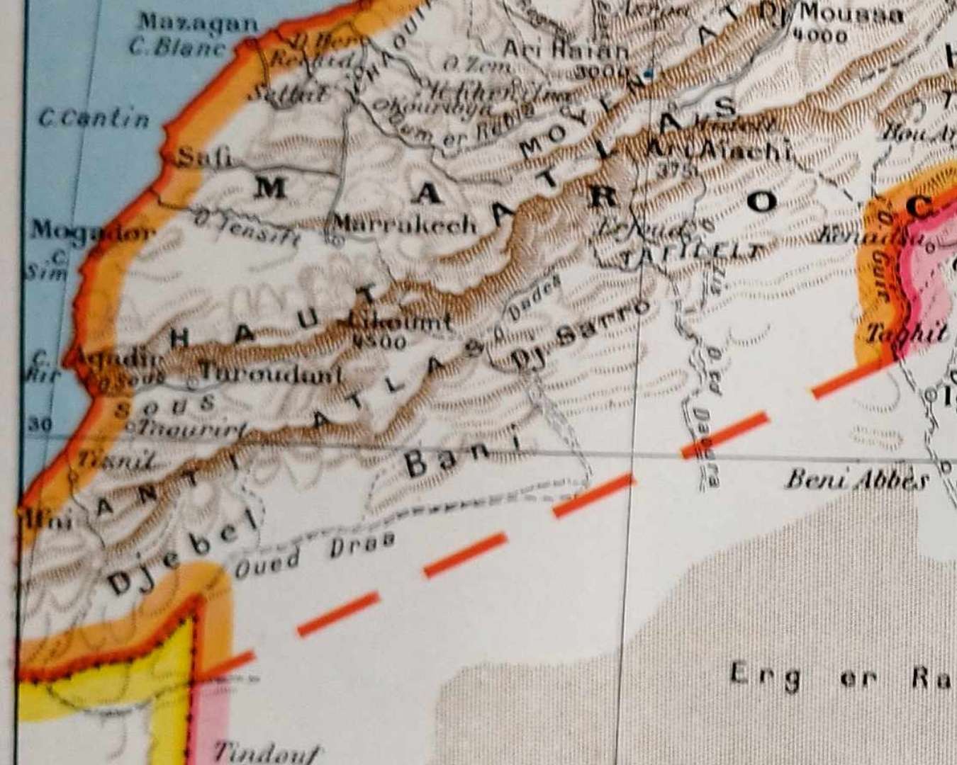 carte politique et thématique de l’afrique du nord, original 1948