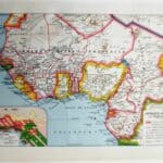 carte politique et thématique de l’afrique occidentale française, original 1948