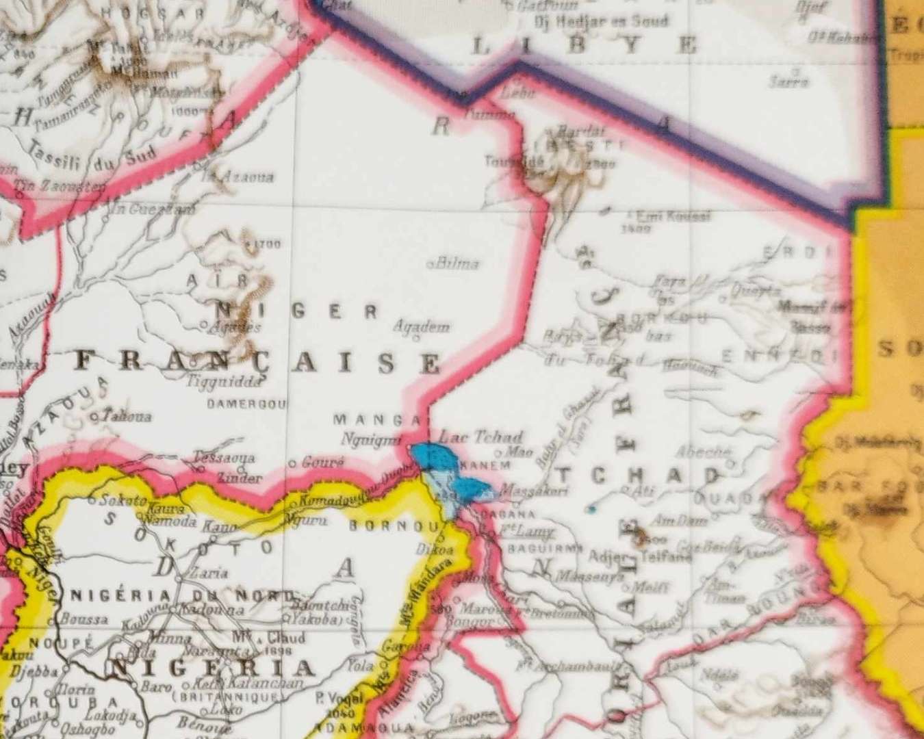 carte politique et thématique de l’afrique occidentale française, original 1948