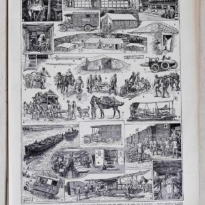 planche ancienne ambulances, illustration médicale militaire