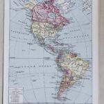carte ancienne amérique, planche originale années 1930