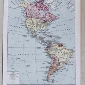 carte ancienne amérique, planche originale années 1930