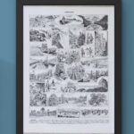 carte ancienne amérique, planche originale années 1930