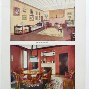 planche ancienne ameublement, intérieurs modernes années 1930