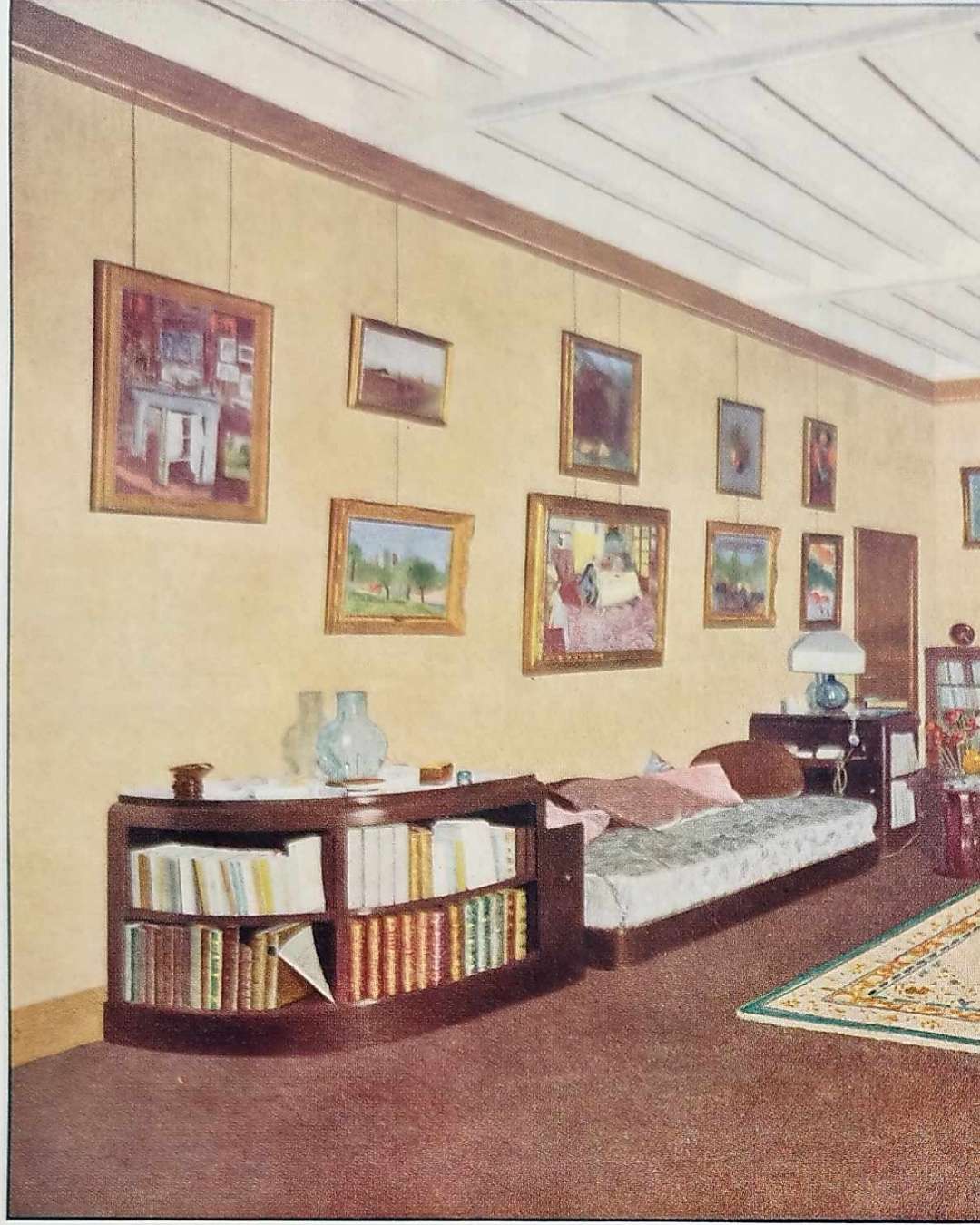 planche ancienne ameublement, intérieurs modernes années 1930