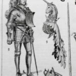 planche ancienne armures, illustration historique noir et blanc, herouard, original vers 1950