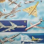 planche ancienne aviation, original 1950