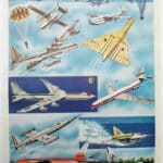 planche ancienne aviation, original 1950