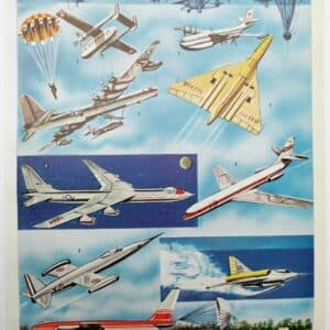 planche ancienne aviation, original 1950