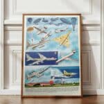 planche ancienne aviation, original 1950