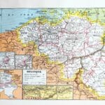 planche ancienne belgique, carte couleur et verso photo, original vers 1950