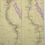 carte ancienne Égypte, planche originale années 1930