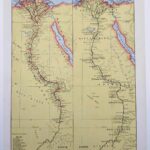 carte ancienne Égypte, planche originale années 1930