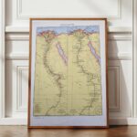 carte ancienne Égypte, planche originale années 1930